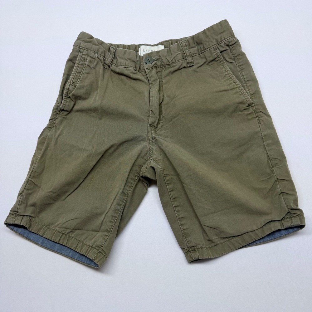 Lefties LFTMAN Mens Olive Green Chino Shorts Size 29 MEX 36 EUR Casual Cotton
